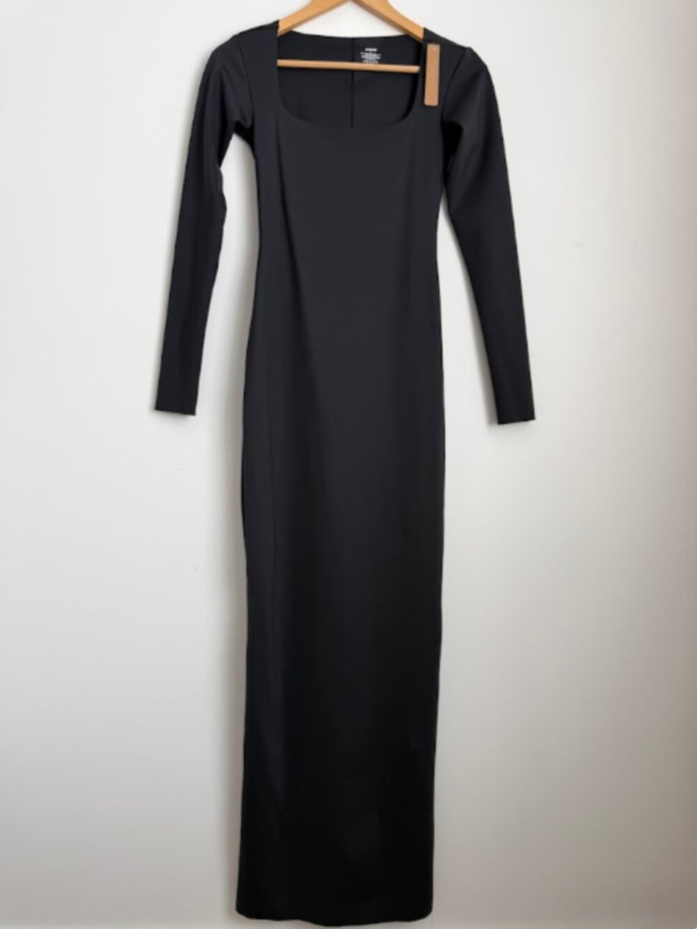NWT SKIMS Body Long Sleeve Slip Dress Black Oynx Size M - Picture 3 of 9